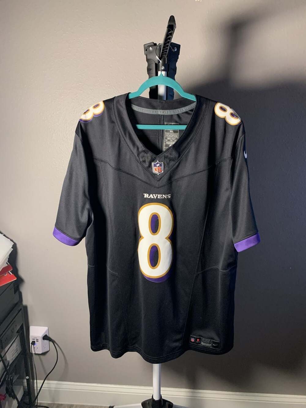 Nike Baltimore Ravens Lamar Jackson #8 Black Alternate Game Jersey XXL